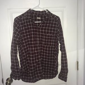 Maroon and white flannel